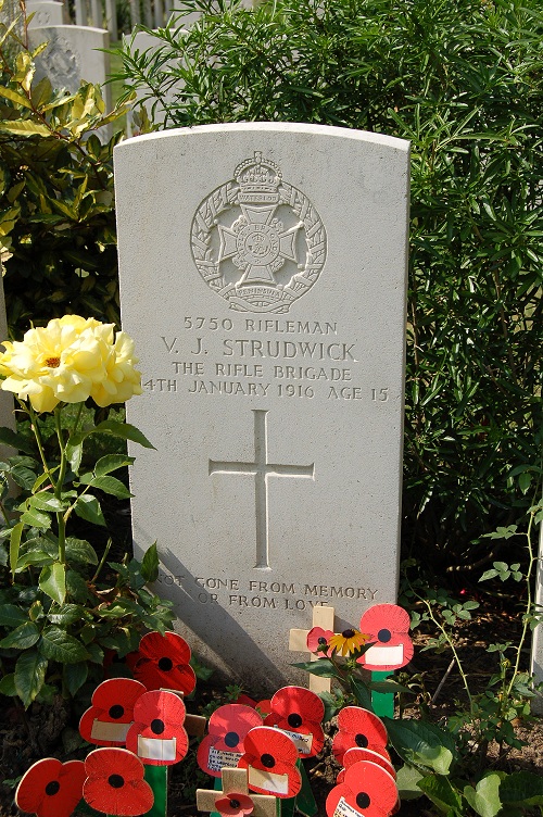 V.J.Strudwick aged 15 Essex Farm